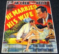HE MARRIED HIS WIFE original cinema poster from 1940, poster is numbered, folded and in four