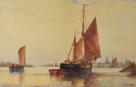 FREDERICK JAMES ALDRIDGE (1850-1933) watercolour - Bosham Reach, Chichester, signed, 24 x 37cms