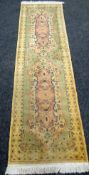 AN IVORY GROUND RUNNER 233 x 68cms