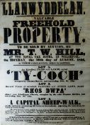 A VICTORIAN ADVERTISING POSTER FOR A FARM AUCTION at the Royal Oak Hotel in Welshpool, 20th August,