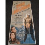 FOREIGN CORRESPONDENT original cinema poster from 1940 directed by Alfred Hitchcock, folded and in