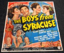 THE BOYS FROM SYRACUSE original cinema poster from 1940, poster is folded and in four sections, wear