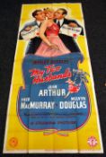 MY TWO HUSBANDS original cinema poster from 1940, poster is numbered, folded and in two sections,
