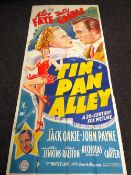 TIN PAN ALLEY original cinema poster from 1940, poster is numbered, folded and in two sections, wear
