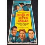 HOUSE OF SEVEN GABLES original cinema poster from 1940, poster is folded and in three sections, wear