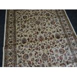 IVORY GROUND KASHMIR RUG with all over design, 170 x 117cms