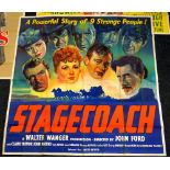STAGECOACH original cinema poster from 1939 featuring John Wayne, poster is numbered, folded and