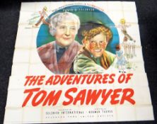 THE ADVENTURES OF TOM SAWYER original cinema poster from 1938, poster is numbered, folded and in