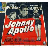 JOHNNY APOLLO original cinema poster from 1940, poster is numbered, folded and in five sections,