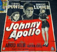 JOHNNY APOLLO original cinema poster from 1940, poster is numbered, folded and in five sections,
