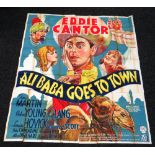 ALI BABA GOES TO TOWN original cinema poster from 1937, poster is numbered, folded and in six