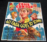 ALI BABA GOES TO TOWN original cinema poster from 1937, poster is numbered, folded and in six