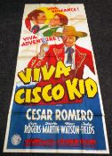 VIVA CISCO KID original cinema poster from 1940, poster is numbered, folded and in two sections,