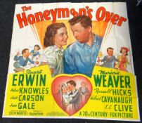 THE HONEYMOONS OVER original cinema poster from 1939, poster is numbered, folded and in four