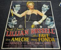 LILLIAN RUSSELL original cinema poster from 1940 featuring Alice Faye and Henry Fonda, poster is