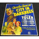CHARLIE CHAN IN CITY IN DARKNESS original cinema poster from 1939 featuring Sidney Toler, poster