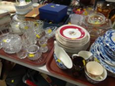 Quantity of Austrian floral plates, part dinner set and quantity of glassware