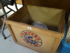 Vintage Player's Navy Cut wooden container dated 1958