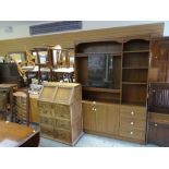Antique reproduction oak bureau and a lounge unit