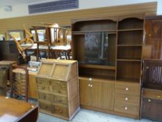 Antique reproduction oak bureau and a lounge unit