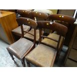 Set of five dining chairs