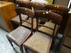 Set of five dining chairs