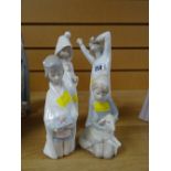 Three Lladro nightgowned children and another