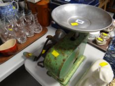 Kitway vintage scales together with a Kenrick coffee grinder