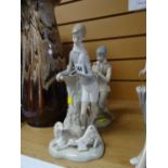 Lladro figure of a boy with lambs and another