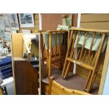 Pair of Geebro folding canvas chairs and a mirror