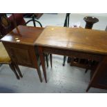 Occasional table and an inlaid mahogany night cabinet