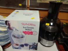 A new boxed ice cream maker together with a new unused Philips juicer