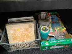 Small parcel of vinyl records and vintage kitchen items