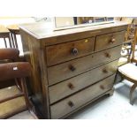 Antique chest of three long and two short drawers