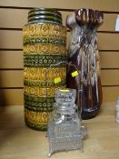 Vintage West German glazed vase together with a similar by KAD YAD