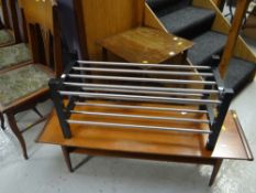 Retro Long John coffee table, shoe rack and a square topped table