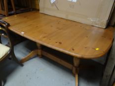 Extending pine dining table