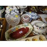 Parcel of mixed pottery and china including Maling dish