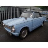 Triumph Herald Saloon 13/60, soft top in baby blue colour, 4,000 miles, MOT valid until May 2018