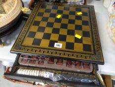 Modern souvenir style Oriental chess and backgammon set
