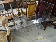 Dwell perspex coffee table and matching TV/audio unit