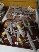 Quantity of collectable pewter military aviation models
