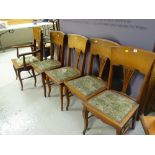 Set of five splatback chairs