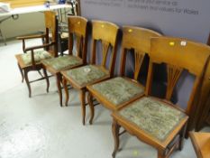 Set of five splatback chairs