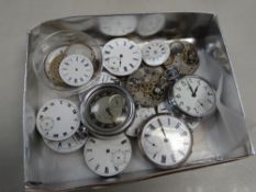 Sundry pocket watch parts and dials