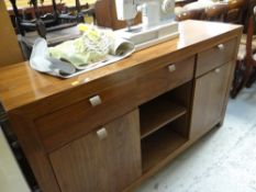 Modern hardwood sideboard with chrome handles