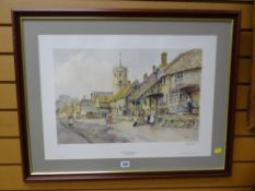 Limited edition (49/350) print of old South Petherton by STURGEON, signed