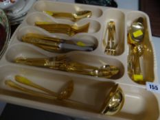 Quantity of gold plated cutlery