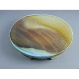 MAY LING BEADSMOORE CONTEMPORARY POTTERY CHEESE PLATTER with ribbed semi-glazed decoration and