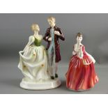 TWO BOXED ROYAL DOULTON FIGURINES - 'Young Love' HN2735 and 'Flower of Love' HN3970